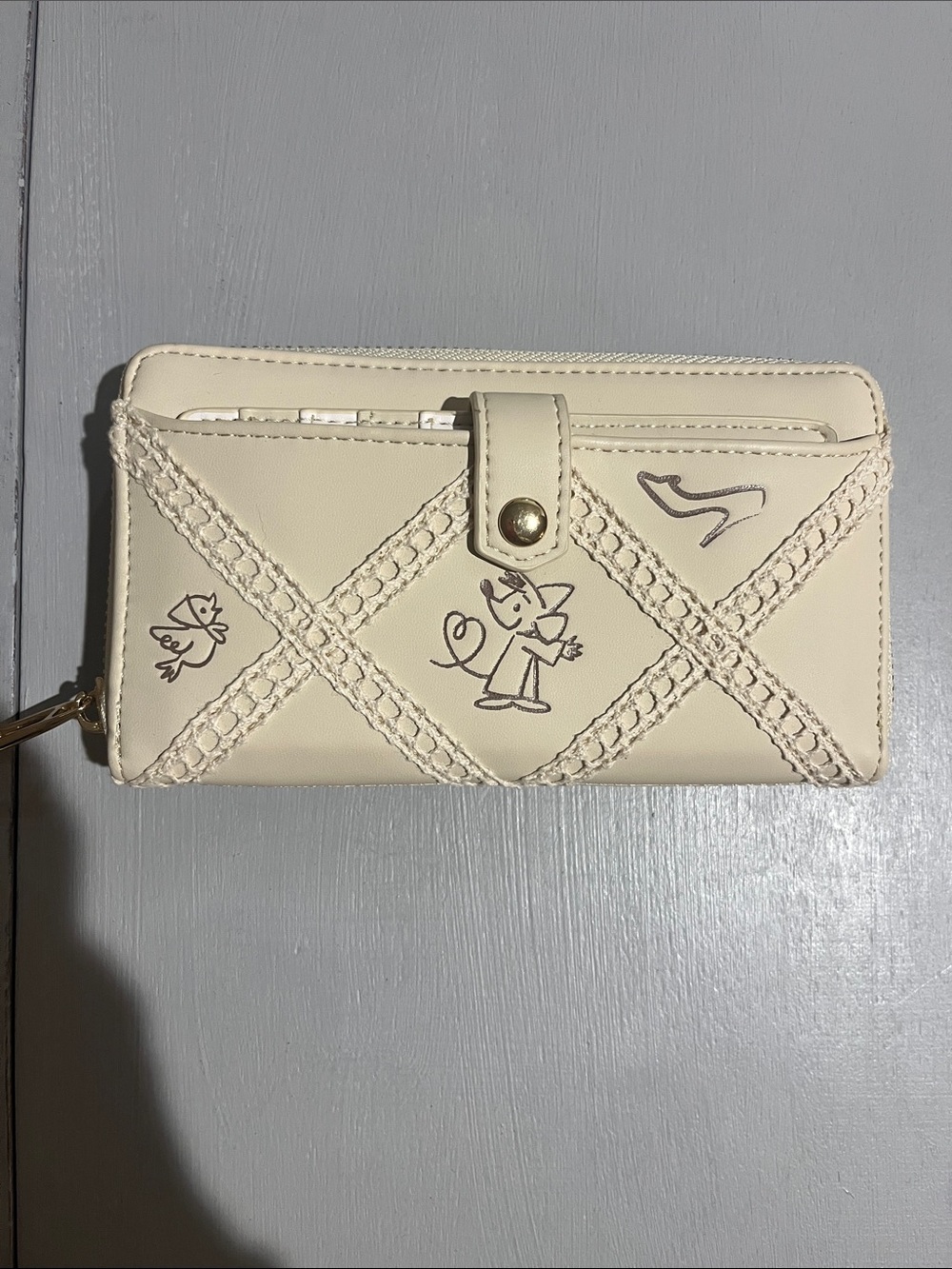 Disney Cinderella Cream Quilted Wallet with Lace Accents
